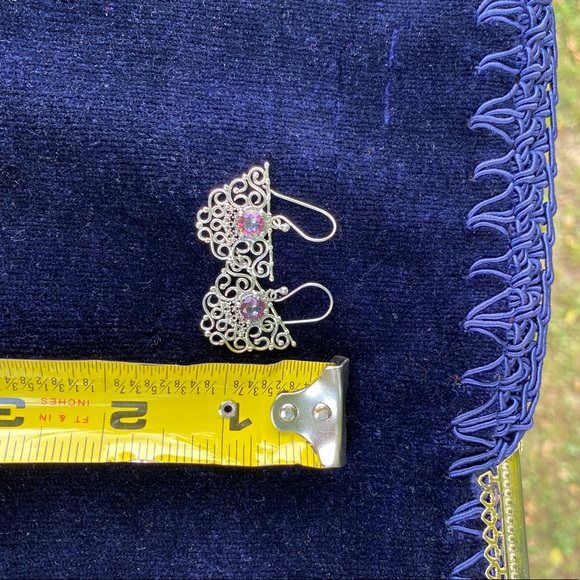 Set of 4 925 sterling silver filigree dangle earrings - Picture 13 of 13